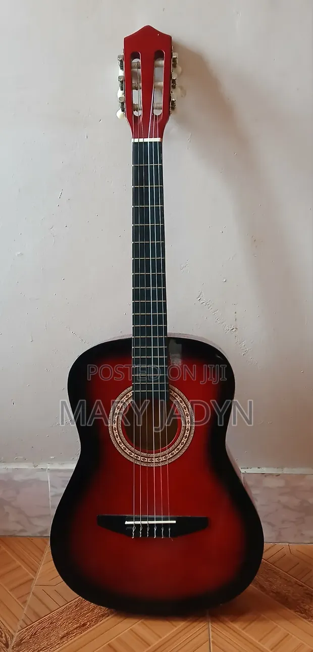 Vintage Maroon Acoustic Guitar - Beginner Friendly - 1