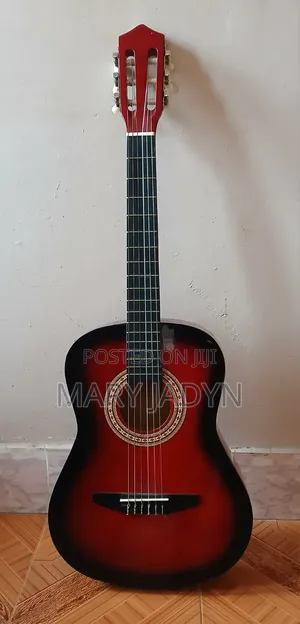 Vintage Maroon Acoustic Guitar - Beginner Friendly