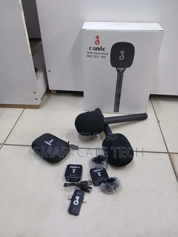 CANDC Dual Wireless Microphone Set - 2 Transmitters + 1 Receiver - 1