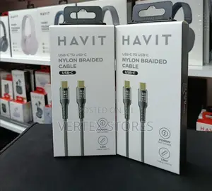 HAVIT 60W USB-C to USB-C Braided Cable - Black