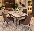 4-Seater Luxury Marble Dining Table Set - 2