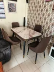 4-Seater Luxury Marble Dining Table Set - 3