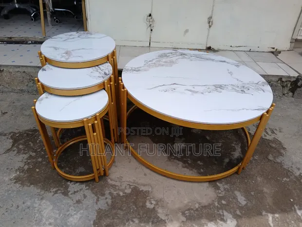 Luxury 4-Piece Marble Nesting Coffee Table Set - 1