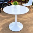 Marble Dining Table - White Round, Seats 4 - 1