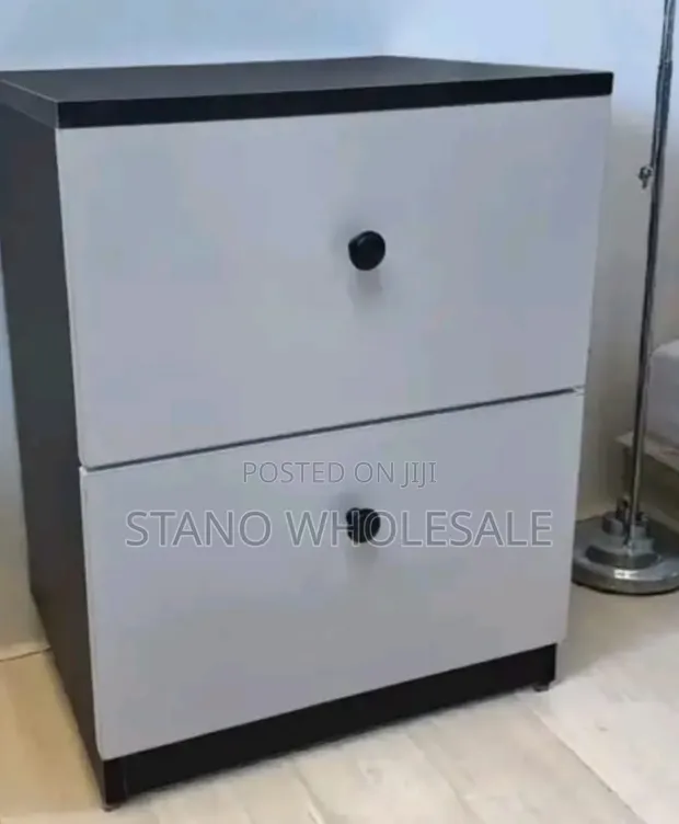 White and Black Bedside Drawer - 1