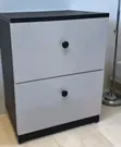 White and Black Bedside Drawer - 1