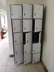 15-Door Steel Storage Cabinet - Grey & White - 1