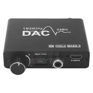 Optical Coaxial Digital Analog Audio Converter yenye Volume/Bass Controls