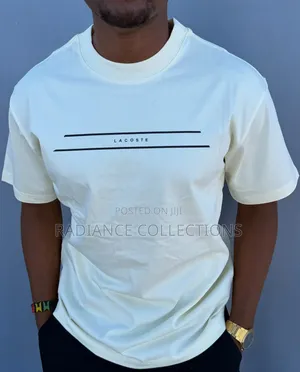 Lacoste T-Shirts - Cream, White, Red