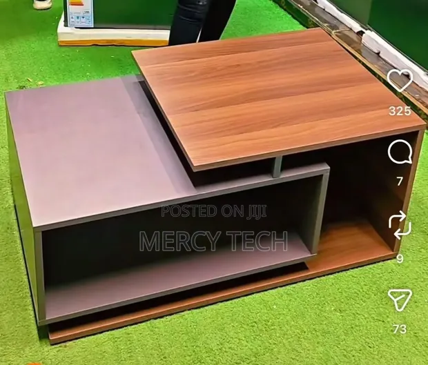 Brown Executive Floating Laminated Coffee Table - 1