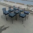 Silver Coated Restaurant Chairs with Black Padded Cushion - 1