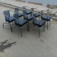 Silver Coated Restaurant Chairs with Black Padded Cushion - 2