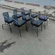 Silver Coated Restaurant Chairs with Black Padded Cushion - 3