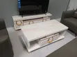 White Gold Tempered Glass Coffee Table & TV Stand Set - 1