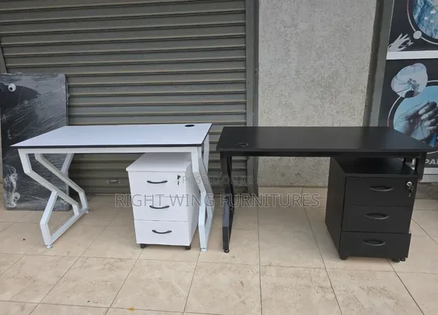 Modern Stylish Office Desk with Cabinet - 1