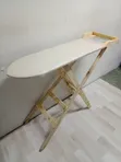 Portable Folding Wooden Ironing Board with Iron Rest - 1