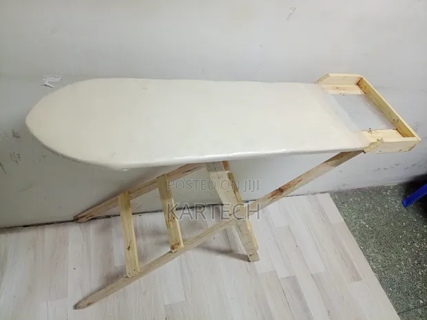 Foldable Wooden Ironing Board - Compact Clothes Pressing Table - 1