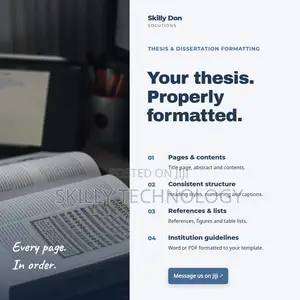 Thesis and Dissertation Formatting Service