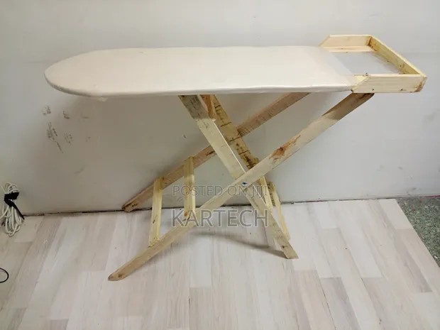 Foldable Laundry Ironing Table with Wooden Frame - 1
