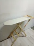 Foldable Laundry Ironing Table with Wooden Frame - 2