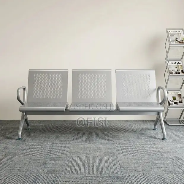 3-Link Non-Padded Waiting Bench - 1