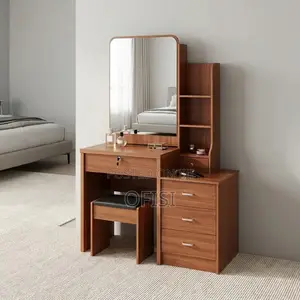 Brown Dressing Table with Mirror
