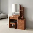 Brown Dressing Table with Mirror - 1