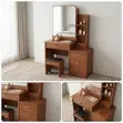 Brown Dressing Table with Mirror - 3