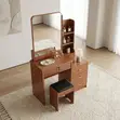 Brown Dressing Table with Mirror - 4