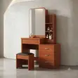 Brown Dressing Table with Mirror - 5