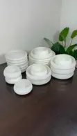 Frosted Ribbed Glass Dinner Set - 24 Pieces - 1