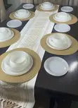 Frosted Ribbed Glass Dinner Set - 24 Pieces - 4