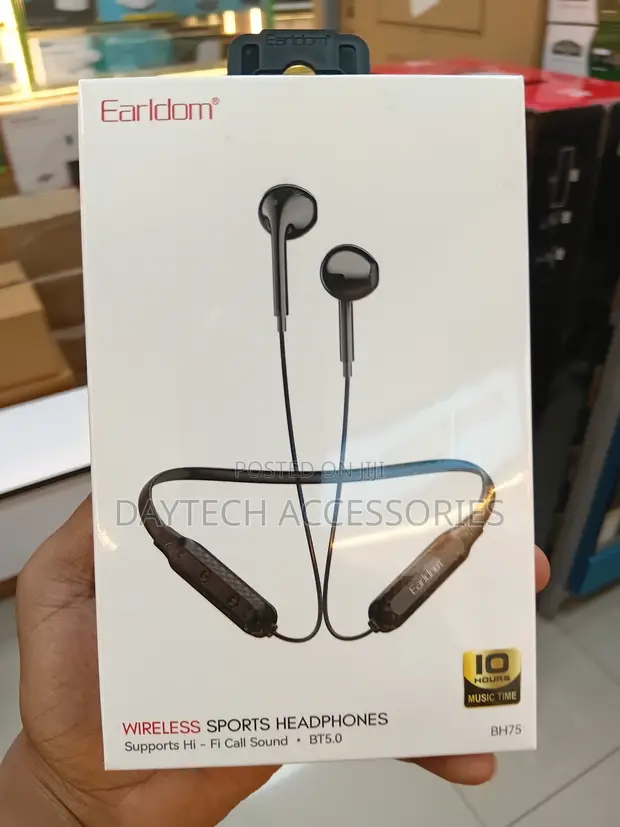 Earldom BH75 Magnetic Bluetooth Sports Earphones - Black - 1