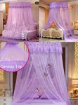 4x6 Round Purple Mosquito Nets with Ceiling Hook - 2