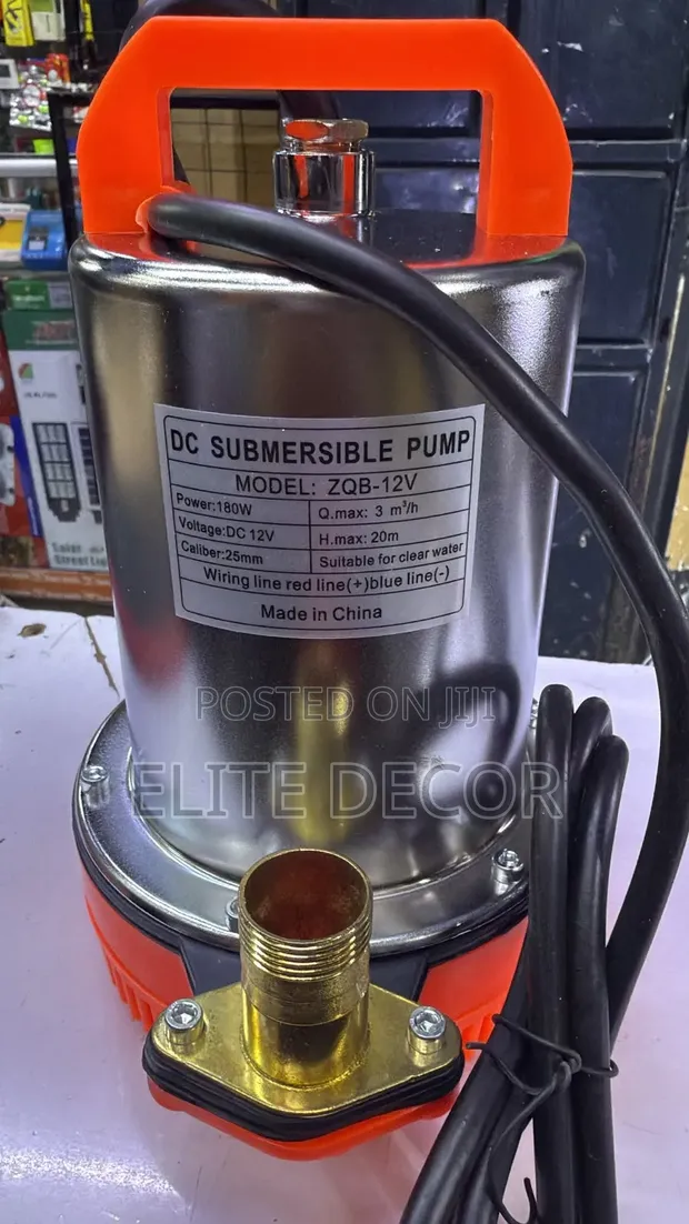 12V 180W DC Submersible Water Pump | 20M Head | Solar/Battery - 1
