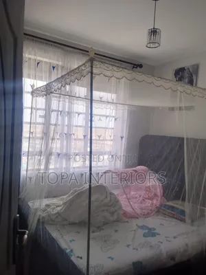 4x6 White Four Frame Bed Mosquito Nets with Stands
