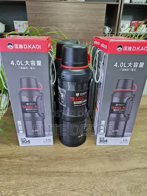 KD 4L Unbreakable Vacuum Flask - Black
