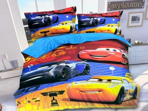 Blue Kids Cartoon Duvet Set with Bedsheets & Cases