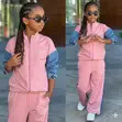 Girls Fashion Long Sleeve Denim Detail Tracksuit (4-13 Yrs) - 3