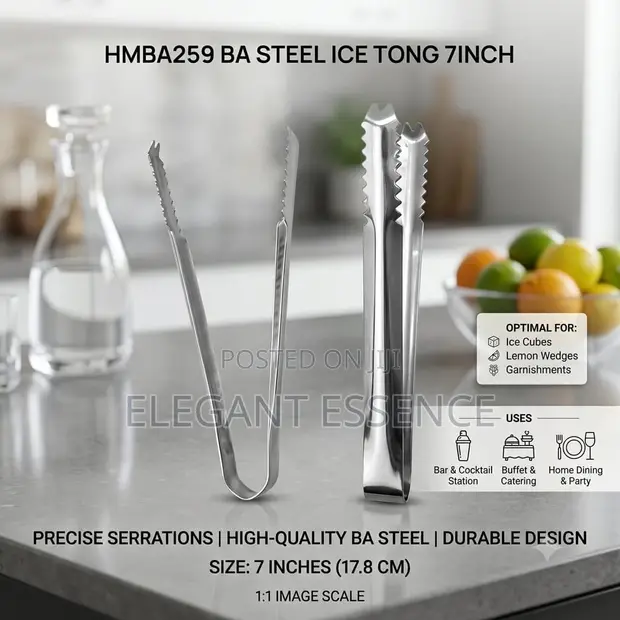 7-Inch Stainless Steel Ice Tong - 1
