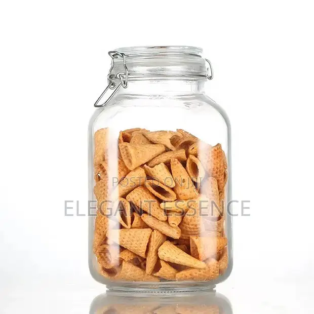 4L Glass Kitchen Storage Jar with Clip-Top Lid - 1