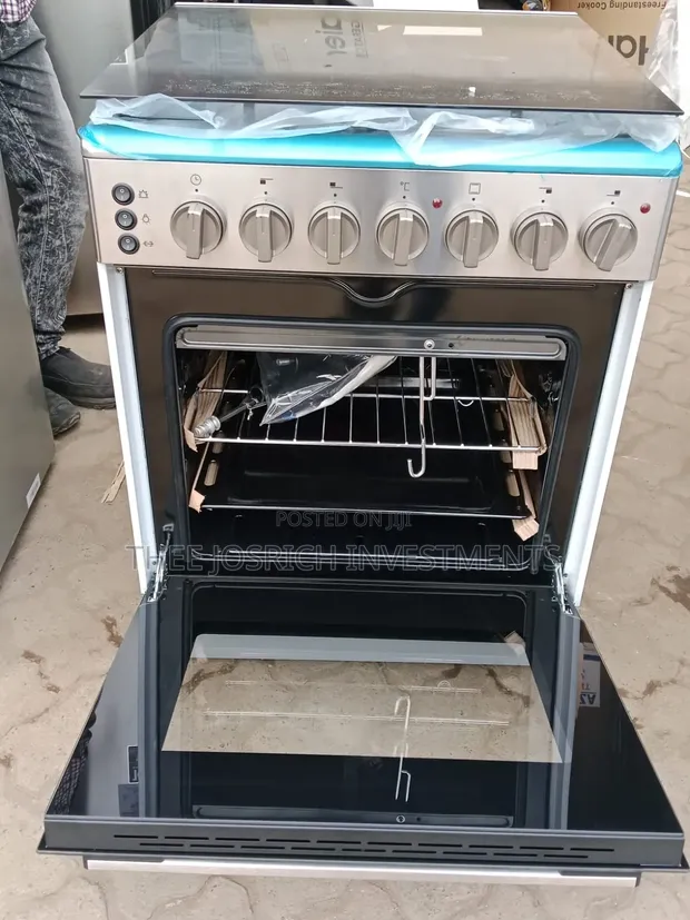 Haier 60x60cm Standing Cooker: 3 Gas + 1 Electric Hot Plate & Oven - 1
