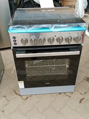 Haier 60x60cm Standing Cooker: 3 Gas + 1 Electric Hot Plate & Oven