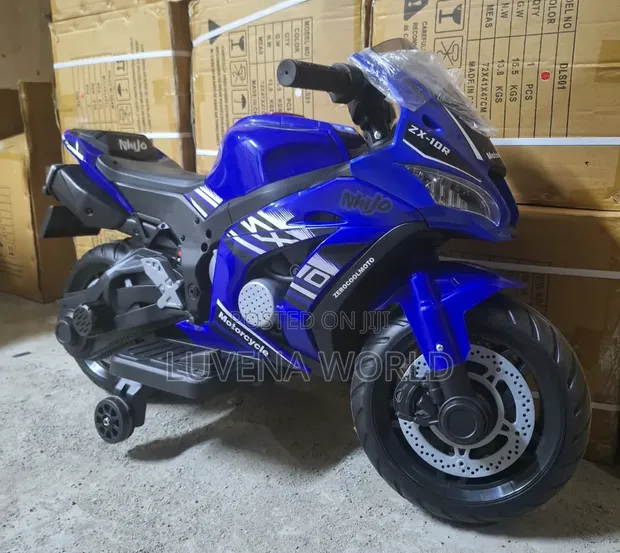 Blue Kids Electric Motorcycle - 1