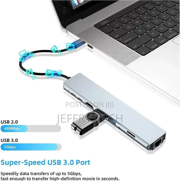 8-in-1 USB-C Hub na 4K HDTV & Gigabit Ethernet - 1