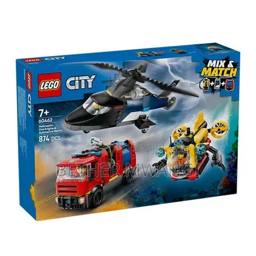 LEGO City Helicopter, Fire Truck & Submarine Remix (874 pcs) - 1