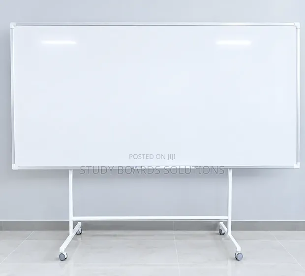 2.4m x 1.2m Dry Erase Whiteboard with Movable Stand - 1