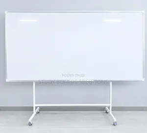 2.4m x 1.2m Dry Erase Whiteboard with Movable Stand