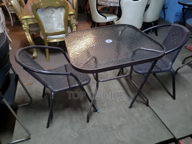 Outdoor Rattan Square Table With Chairs - 1