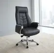 Leather Executive Office Chair - Black - 5